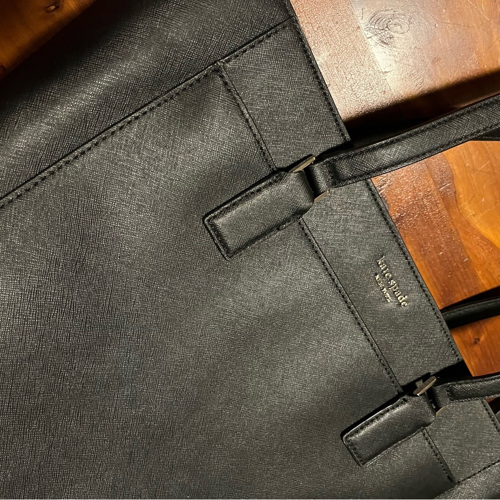 Kate Spade Black Laptop Bag with High-Quality Leather